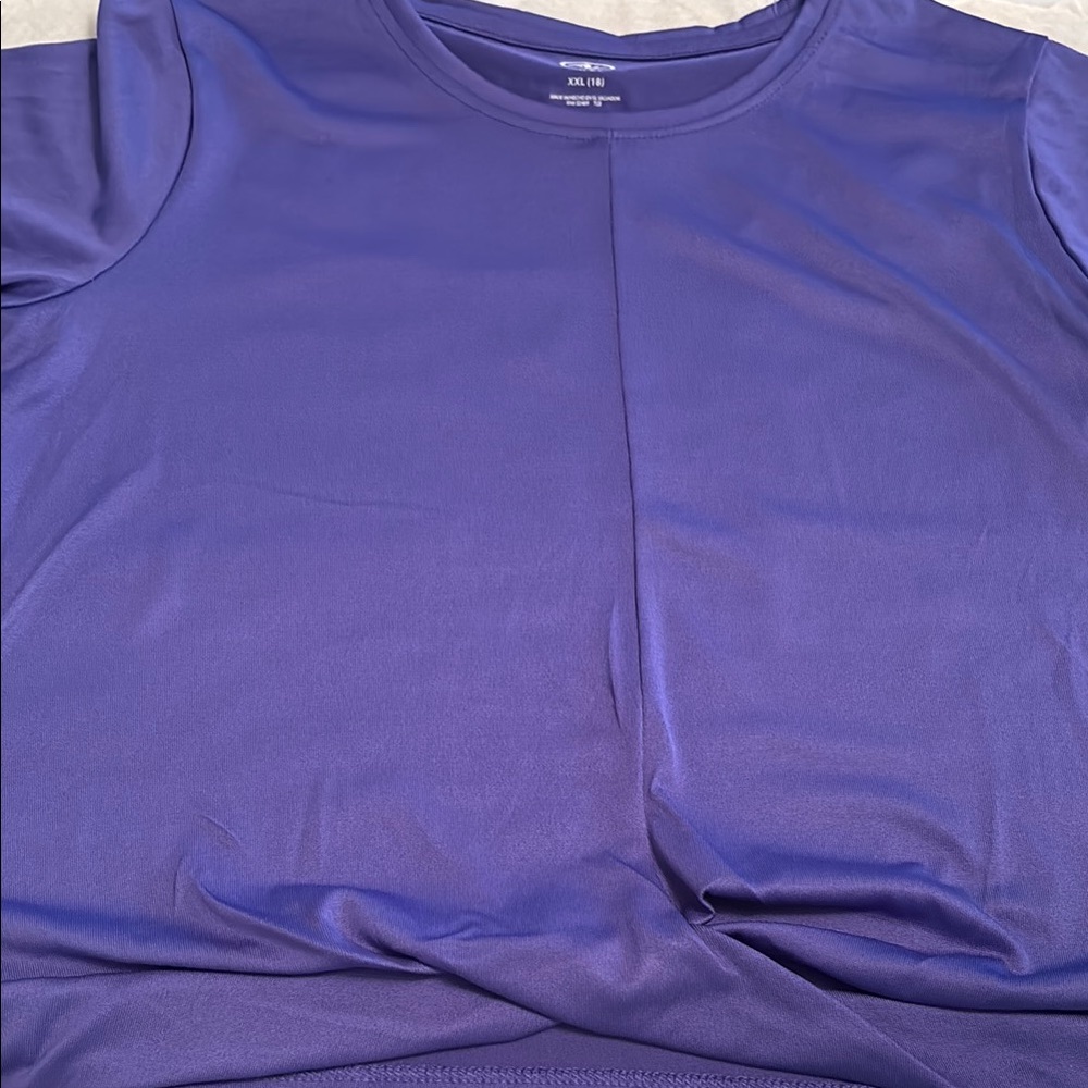 Top girls size XXL (18) new 96% polyester 4% spandex Athletic Works white